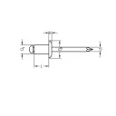 nyitott D-fejű popszegecs acél-acél 3x8 mm (ISO 15977, SST)
