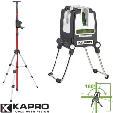   KAPRO 873GS Prolaser Vector zöld keresztlézer szett 30/60 m (önbeálló, 3.2m-es teleszkópos rúddal)