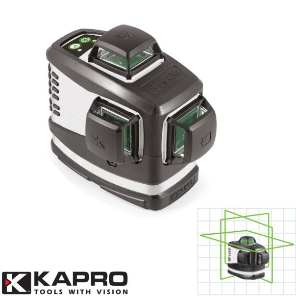 KAPRO 883G Prolaser 3D profi zöld vonallézer szett 30/70 m (önbeálló)