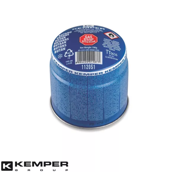 Kemper 1120S1 kemping gázpalack, biztonsági szelepes - 190g (bután, EN417)
