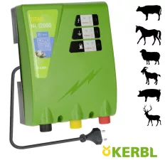   Kerbl 392542 TITAN Ni 12000 villanypásztor készülék, 230 V, 12 J (9600 V)