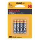KODAK Xtralife alkáli mikro ceruzaelem AAA (1,5V) - 4 darab