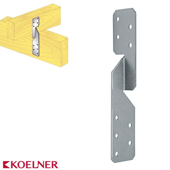 Koelner D-SP-170 univerzális szarufa-szelemen összekötő lemez, 170x35x35 mm (2 mm vtg, horganyzott)