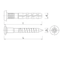 Koelner FX-C beütődübel cilinder peremmel - 5x25 mm