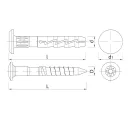 Koelner FX-K beütődübel nagy lapos peremmel - 6x40 mm