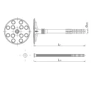 Koelner KI-120N szigetelésrögzítő dübel, acél szeg - 10x120 mm (hosszú expanziós zóna)