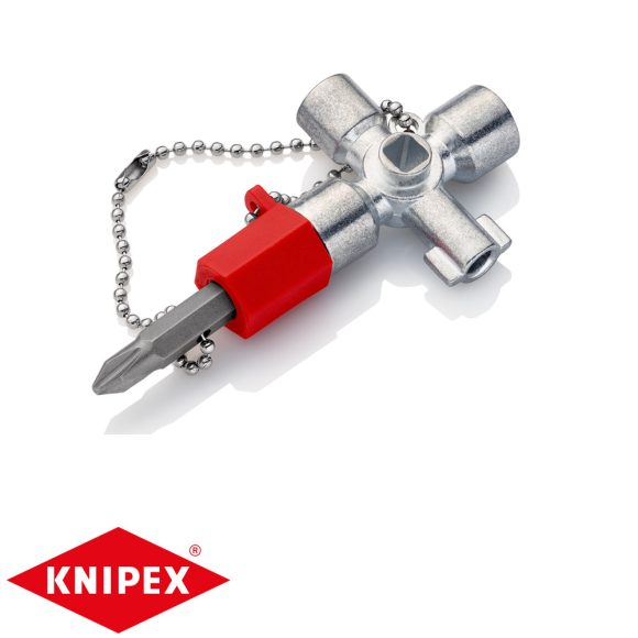 Knipex 00 11 02 kapcsolószekrény kulcs (használatos szekrényekhez és elzáró rendszerekhez)