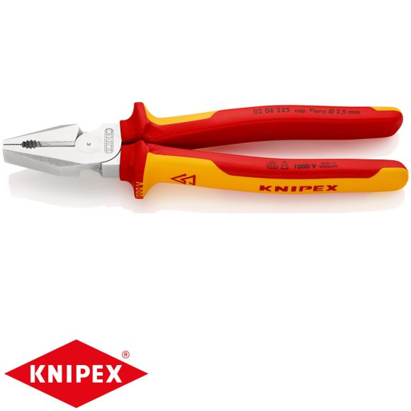 Knipex 02 06 225 erő kombinált fogó (VDE, 225 mm)