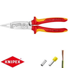 Knipex 13 86 200 elektromos szerelő fogó (VDE, 200 mm)