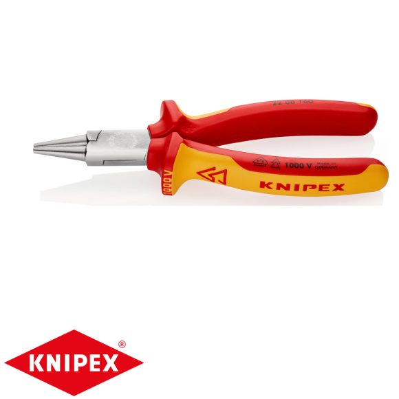 Knipex 22 06 160 kerek csőrű fogó (VDE, 160 mm)