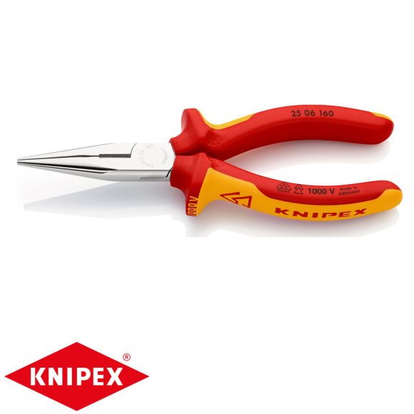 Knipex 25 06 160 fékerek csőrű fogó vágóéllel (VDE, 160 mm)