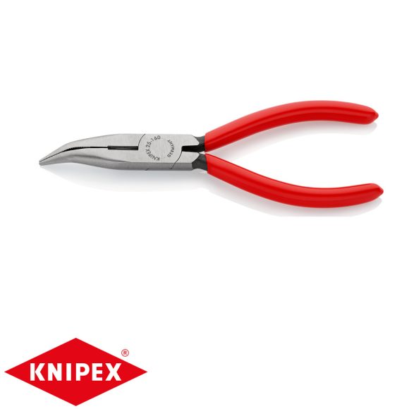 Knipex 25 21 160 hajlított félkerek csőrű fogó vágóéllel (160 mm)