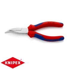   Knipex 25 25 160 hajlított félkerek csőrű fogó vágóéllel (krómozott, 160 mm)