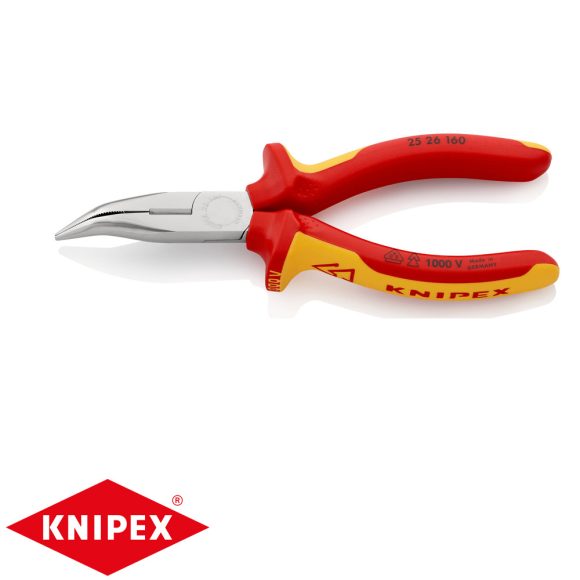 Knipex 25 26 160 hajlított fékerek csőrű fogó vágóéllel (VDE, 160 mm)