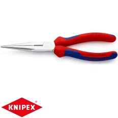   Knipex 26 15 200 félkerek csőrű fogó vágóéllel (krómozott, 200 mm)