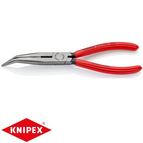 Knipex 26 21 200 hajlított félkerek csőrű fogó vágóéllel (200 mm)