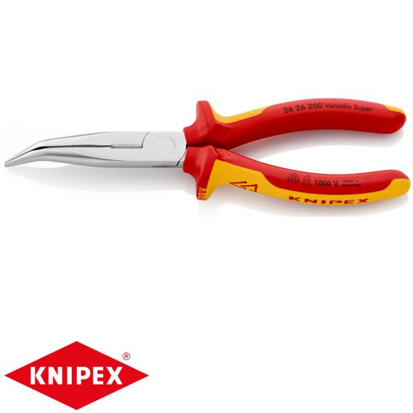 Knipex 26 26 200 hajlított fékerek csőrű fogó vágóéllel (VDE, 200 mm)