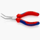 Knipex 31 25 160 tűhegyű hosszú hajlított laposfogó, krómozott, 2K nyél (160 mm)