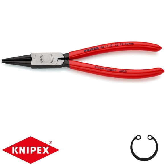 Knipex 44 11 J2 Seeger-gyűrű fogó (belső 19-60 mm, egyenes, 180 mm)