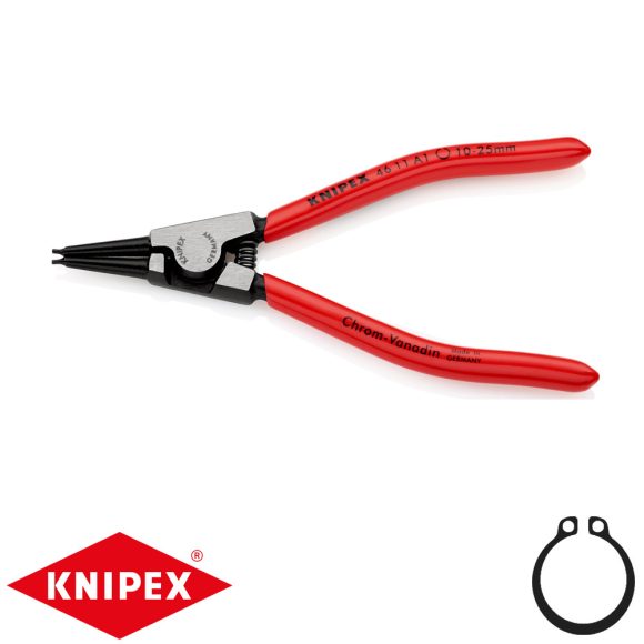 Knipex 46 11 A1 Seeger-gyűrű fogó (külső 10-25 mm, egyenes, 140 mm)