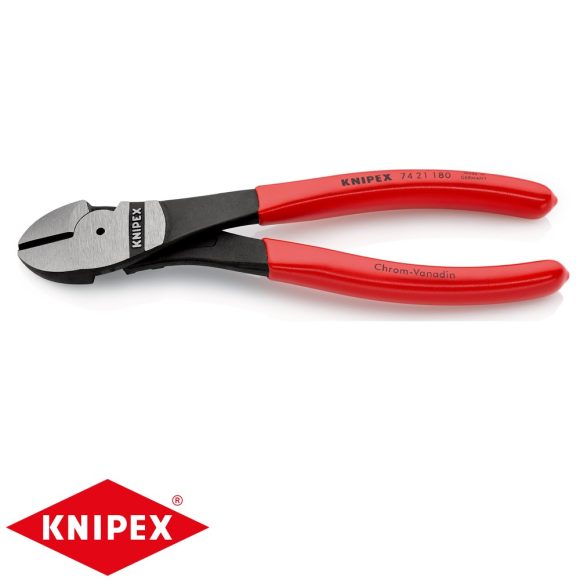 Knipex 74 21 180 erő oldalcsípő fogó (12°-ban hajlított fej, 180 mm)