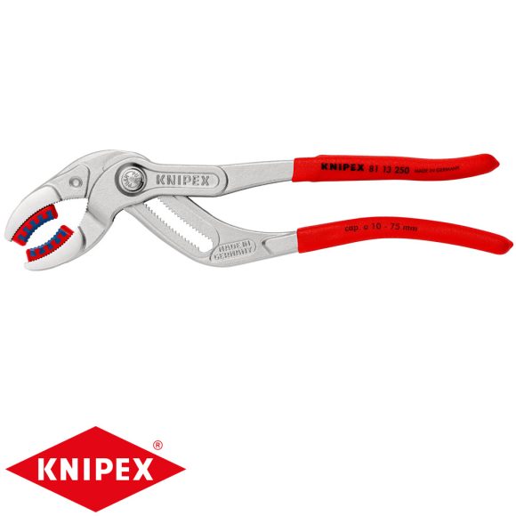 Knipex 81 13 250 szifon- és konnektor fogó (cserélhető pofákkal)(krómozott, 250 mm)