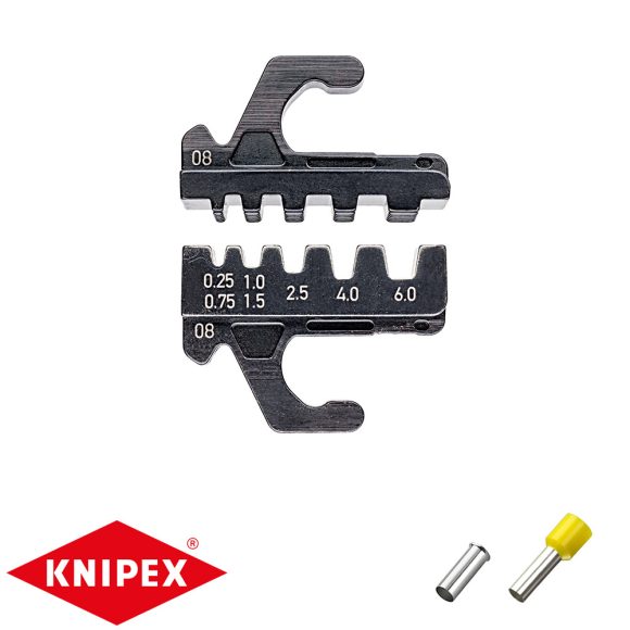 Knipex 97 39 08 krimpelő pofa (0,25 - 6 mm2 szigetelt és szigeteletlen érvéghüvelyhez)