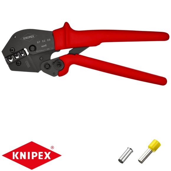 Knipex 97 52 09 krimpelő fogó érvéghüvelyhez (10, 16, 25 mm2) (250 mm)