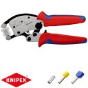 Knipex 97 53 18 önbeálló krimpelő fogó elfordítható fejjel szigetelt és szigeteletlen érvéghüvelyhez (0,08-16 mm2) (240 mm)