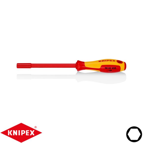 Knipex 98 03 055 szigetelt dugókulcs csavarhúzó CrVMo - 5.5x125 mm (VDE 1000V)