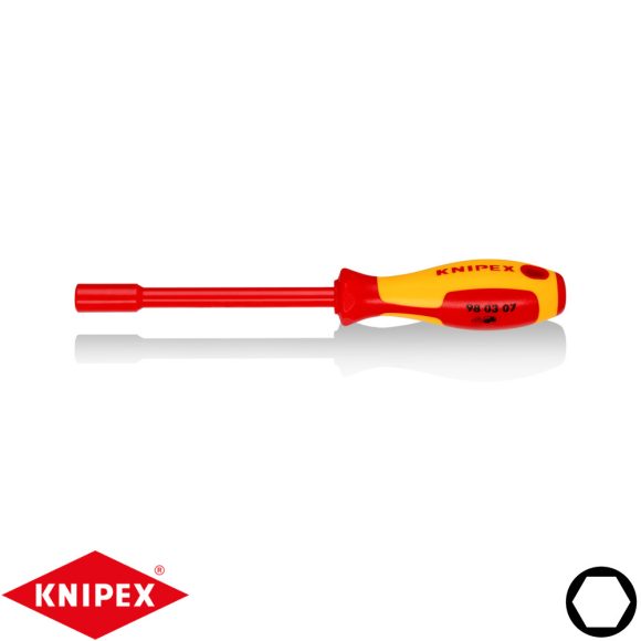 Knipex 98 03 07 szigetelt dugókulcs csavarhúzó CrVMo - 7x125 mm (VDE 1000V)