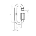 karabíner anyával 16x145 mm (horganyzott)