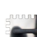 Kubala 0258 glettvas lekerekített fogazással 355x130 mm - 12x16 mm (1,0 mm vtg inox, 2K gumírozott nyél)