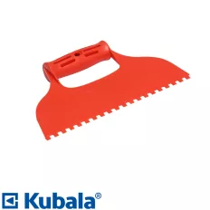 Kubala 0703 műanyag spatula, 6x6 mm fogazás - 235 mm