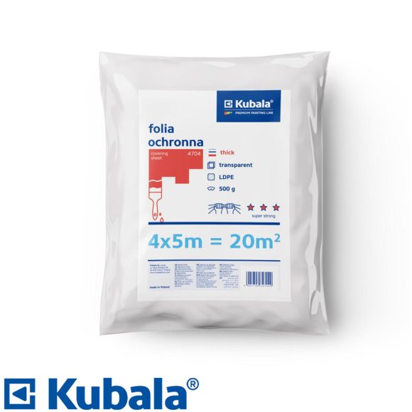 Kubala 4704 erős átlátszó takarófólia LDPE, vastag, 500g - 4x5m (20m2)