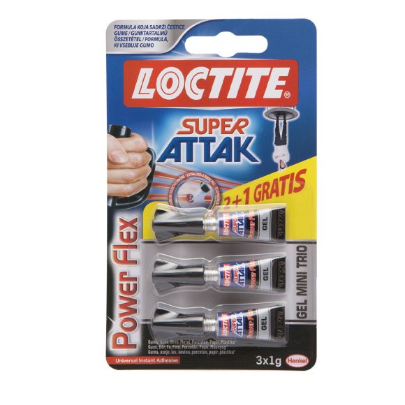 LOCTITE SUPER BOND Power Flex Gel Trio univerzális pillanatragasztó gél 3x1g