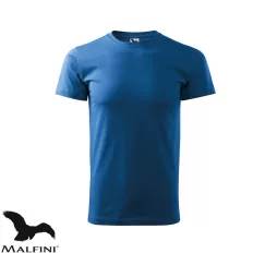   Malfini Basic 129 férfi póló, azúrkék 14  - 3XL méret (100% pamut, 160 g/m2)