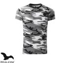 Malfini Camouflage 144 unisex póló, szürke terepszín 32  - L méret (100% pamut, 160 g/m2)