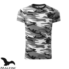   Malfini Camouflage 144 unisex póló, szürke terepszín 32  - 3XL méret (100% pamut, 160 g/m2)