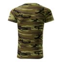 Malfini Camouflage 144 unisex póló, zöld terepszín 34  - XL méret (100% pamut, 160 g/m2)