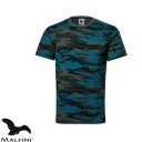 Malfini Camouflage 144 unisex póló, petrol terepszín C1  - XL méret (100% pamut, 160 g/m2)