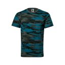 Malfini Camouflage 144 unisex póló, petrol terepszín C1  - XL méret (100% pamut, 160 g/m2)