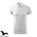 Malfini Single J. 202 férfi galléros póló, fehér 00 - M méret (100% pamut, 180 g/m2)