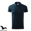 Malfini Single J. 202 férfi galléros póló, tengerészkék 02 - S méret (100% pamut, 180 g/m2)