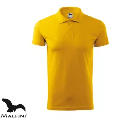   Malfini Single J. 202 férfi galléros póló, sárga 04 - L méret (100% pamut, 180 g/m2)