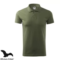   Malfini Single J. 202 férfi galléros póló, khaki 09 - L méret (100% pamut, 180 g/m2)