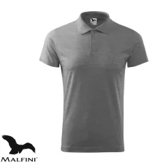   Malfini Single J. 202 férfi galléros póló, sötétszürke 12 - 3XL méret (85% pamut - 15% viszkóz, 180 g/m2)