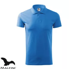   Malfini Single J. 202 férfi galléros póló, azúrkék 14 - L méret (100% pamut, 180 g/m2)