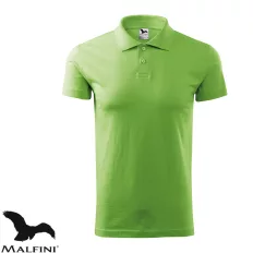   Malfini Single J. 202 férfi galléros póló, borsózöld 39 - L méret (100% pamut, 180 g/m2)