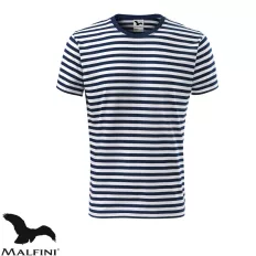   Malfini Sailor 803 unisex póló, temgerészkék csíkos 02  - 3XL méret (100% pamut, 150 g/m2)